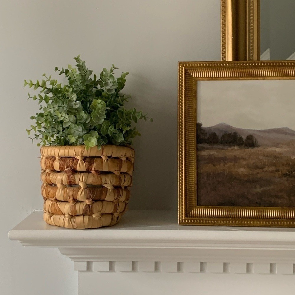 Woven basket planter see grass home decor contemporary cottage traditional